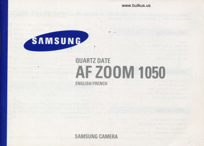 Samsung AF Zoom 1050 manual cover