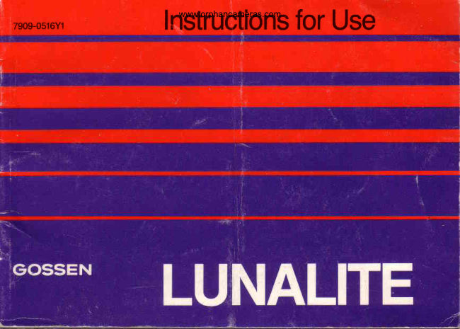 Gossen Lunalite manual cover
