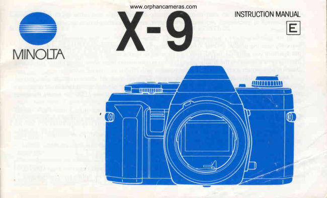 Minolta X-9 manual cover
