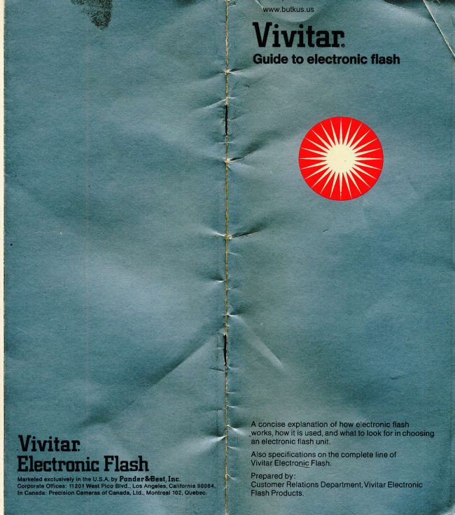 Guide to Vivitar Flashes Smaller flashes, specs manual cover