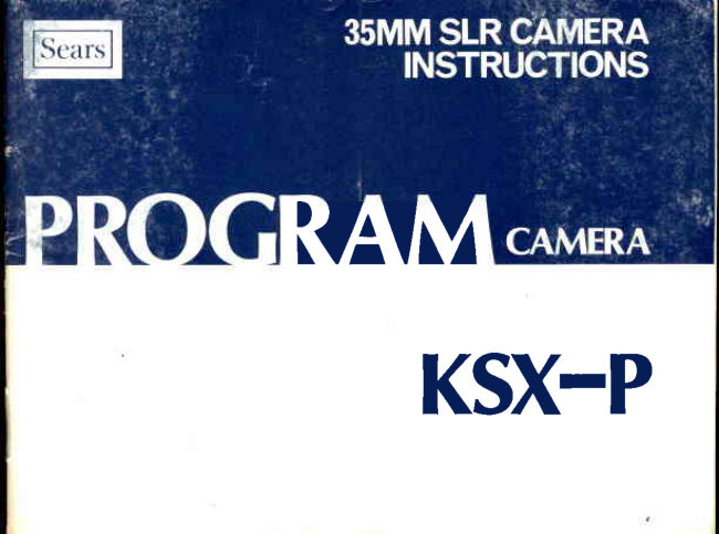 Sears KSX-P manual cover