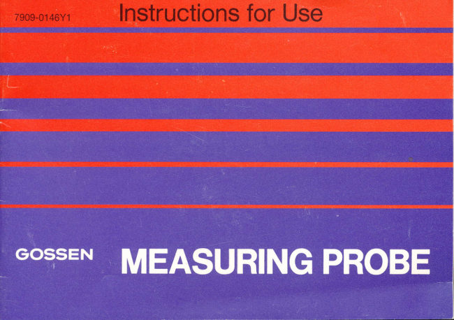 Gossen Measuring Probe manual cover