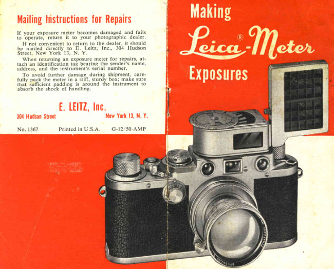 TWO Leica Meter Exposures PAGE manual cover