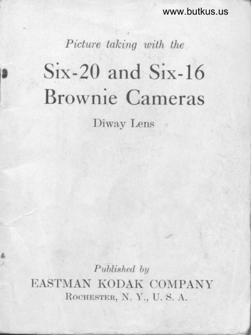 Kodak Six-20 and Six-16 manual cover