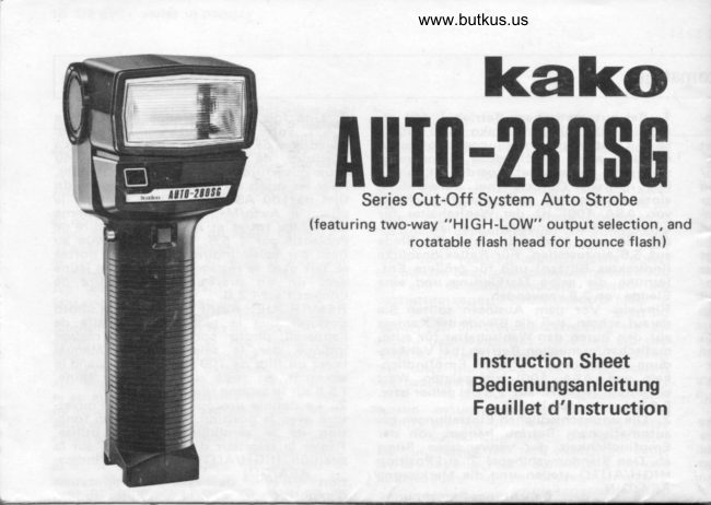 Kako Auto 280SG manual cover
