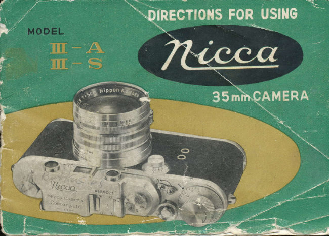 NICCA III-A / III-S manual cover