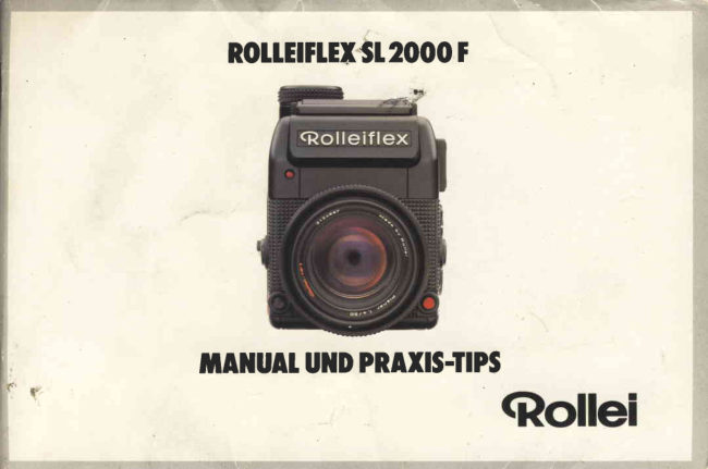 Rolleiflex SL2000F manual cover