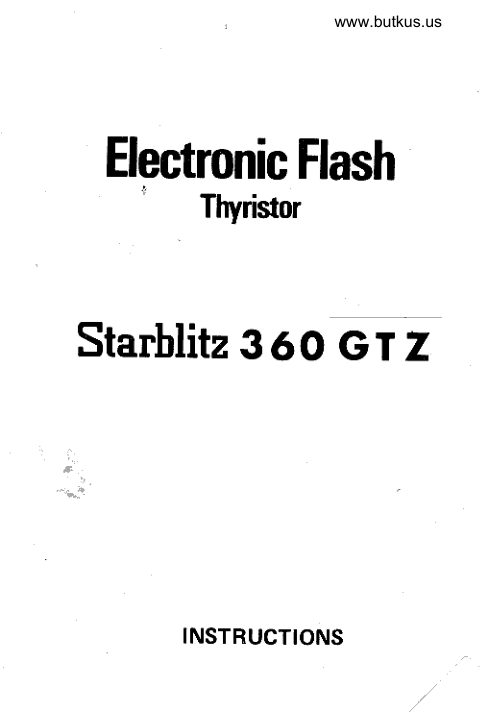 Starblitz 360 GTZ manual cover