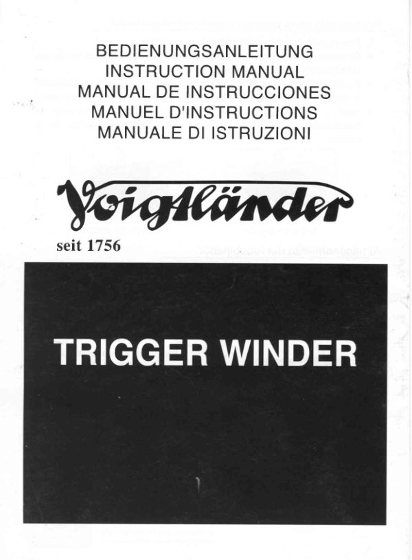 Voigtlander Trigger Winder manual cover