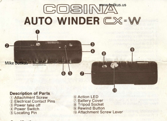 Cosina Auto Winder CX-W manual cover