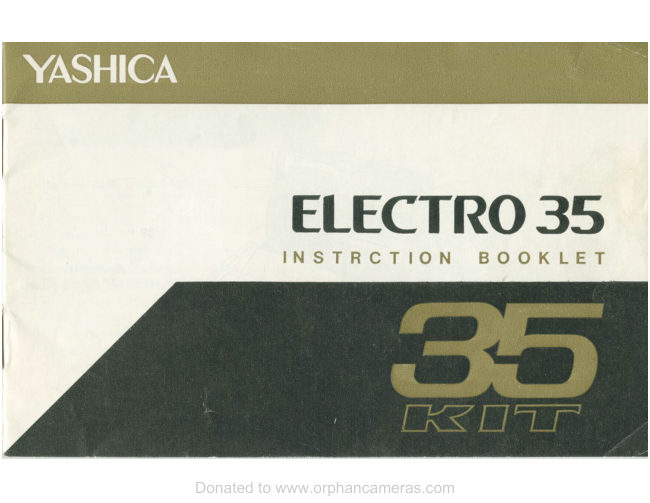 Yashica Electro 35 Kit manual cover