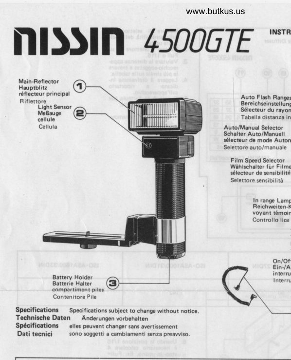 Nissin 4500GTE manual cover