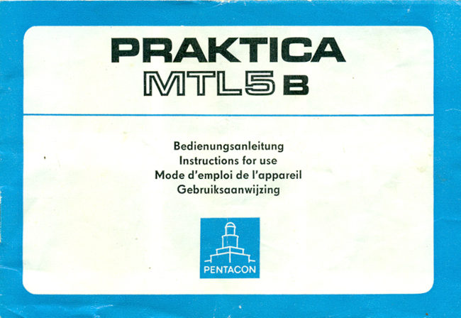 Praktica MTL 5b manual cover