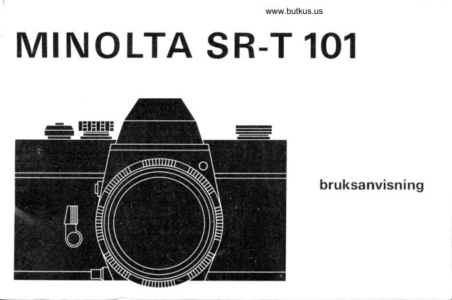 Minolta SR T 101 Bruksanvisning manual cover