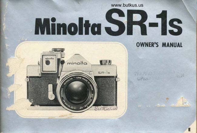 OMinolta SR-1 manual cover