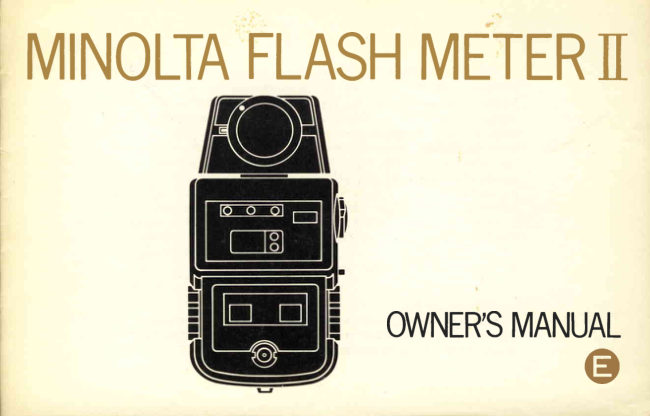Minolta Flash Meter II manual cover
