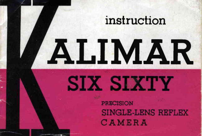 Kalimar Six Sixty manual cover