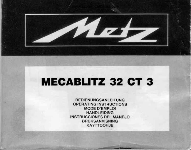Metz Mecablitz 32 CT 3 manual cover