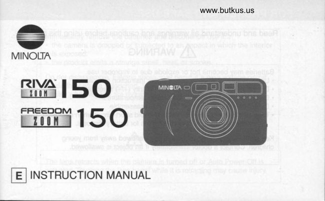 Minolta RIVA Zoom 150 Minolta Freedom Zoom 150 manual cover