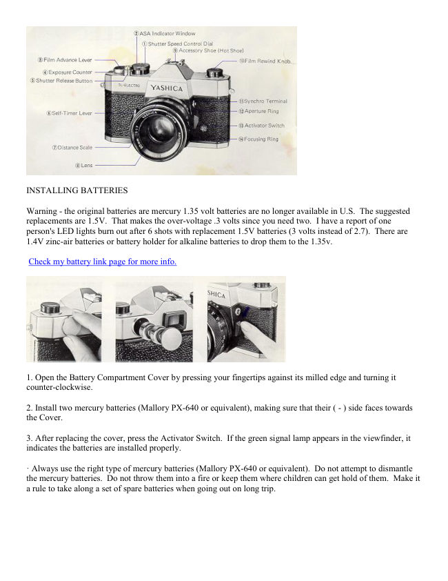 Yashica TL Electro camera manual cover
