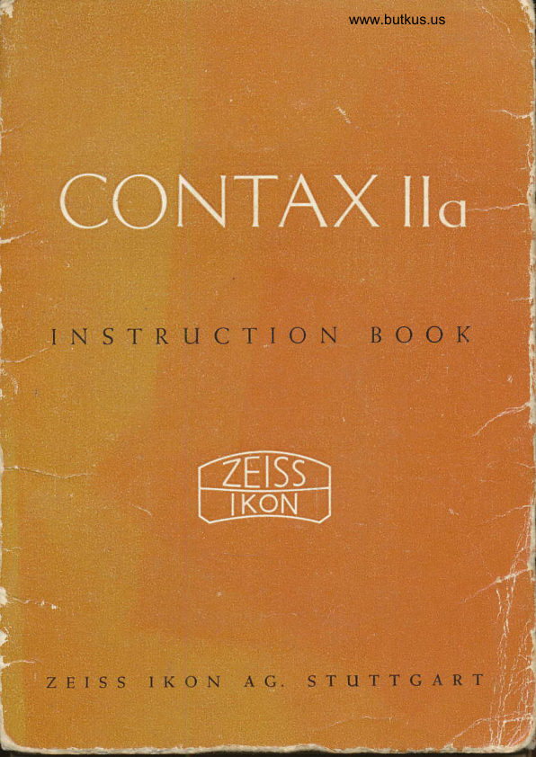 Zeiss Ikon Contax IIa manual cover