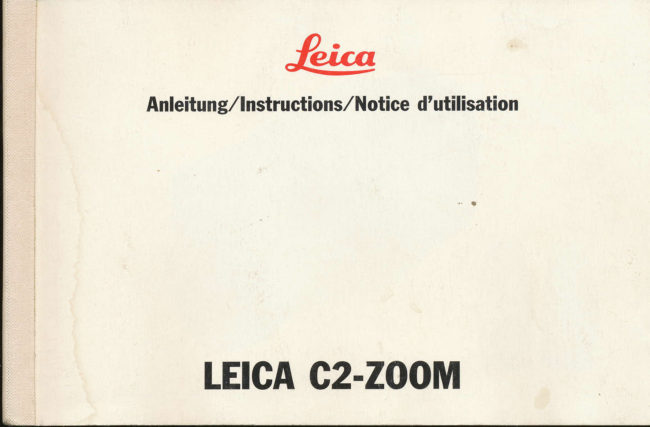 Leica C2 Zoom manual cover