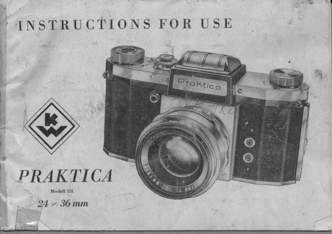 Praktica model III manual cover