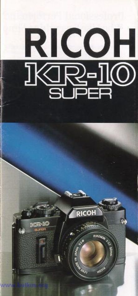Ricoh KR-10 Booklet manual cover