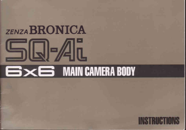 Bronica SQ-ai manual cover