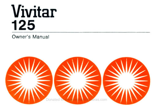 Vivitar 125 manual cover