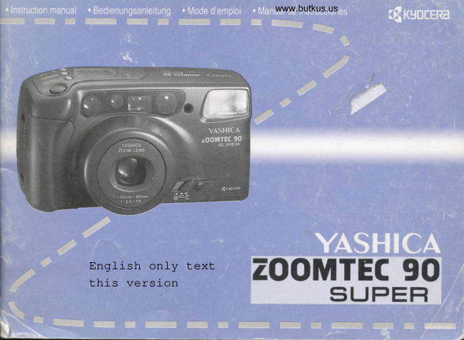 Yashica Zoomtec 90 Super manual cover