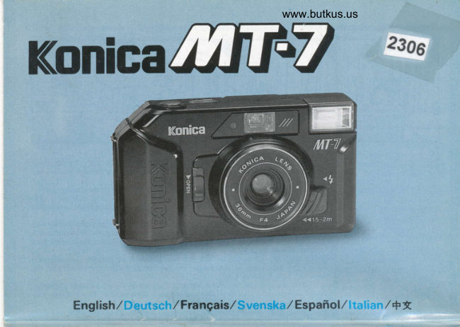 Konica MT-7 manual cover
