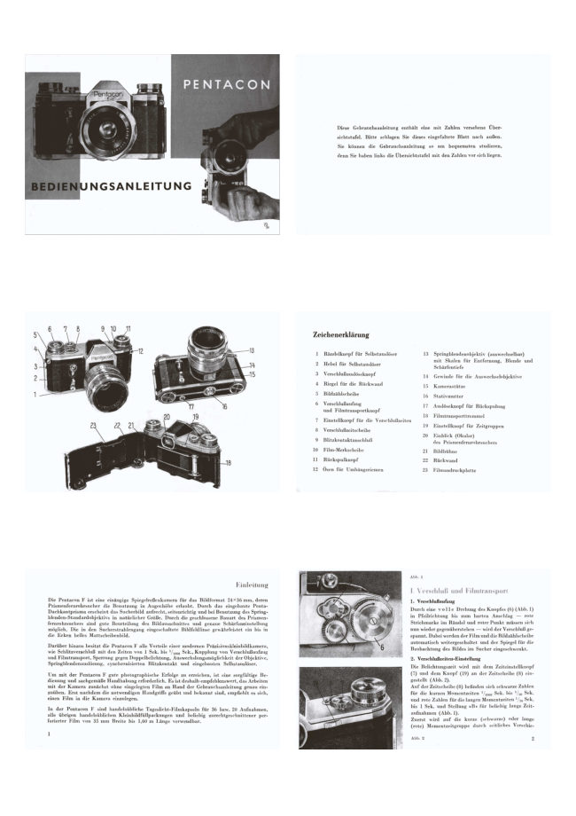 Pentacon German manual cover