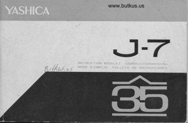 Yashica J 7 manual cover