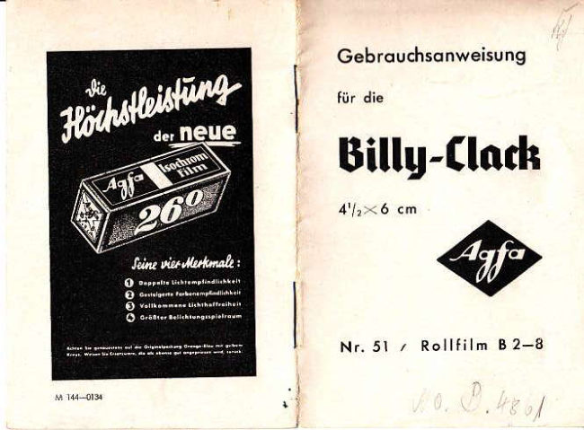 Agfa Billy Clack Na. 51 manual cover