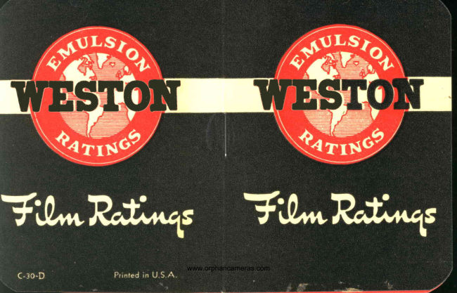 Weston Film Ratings - 1946 manual cover