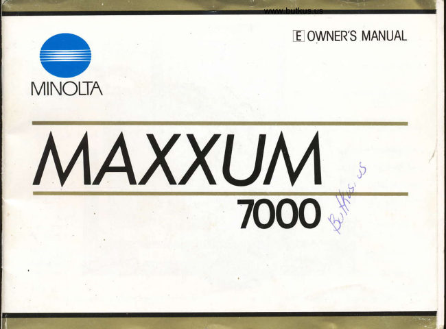 Minolta Maxxum 7000 / 7000i manual cover