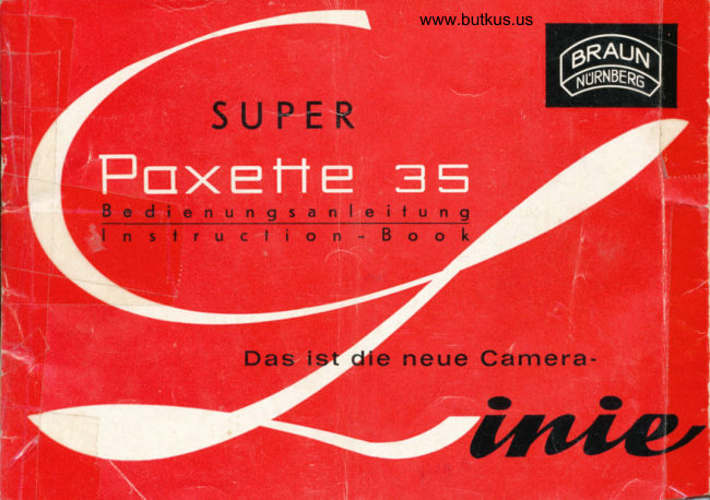 Paxette Super 35 manual cover