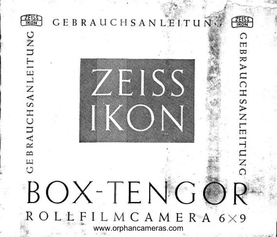 Zeiss Ikon BOX-TENGOR manual cover