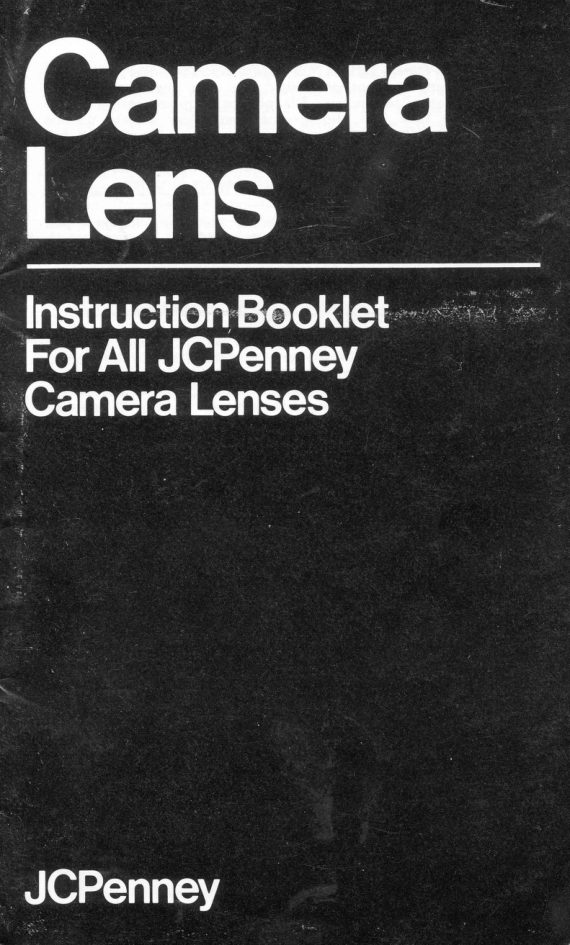 JC Penny Lens instructions manual cover