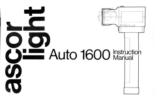 Ansco AscorLight Auto 1600 manual cover