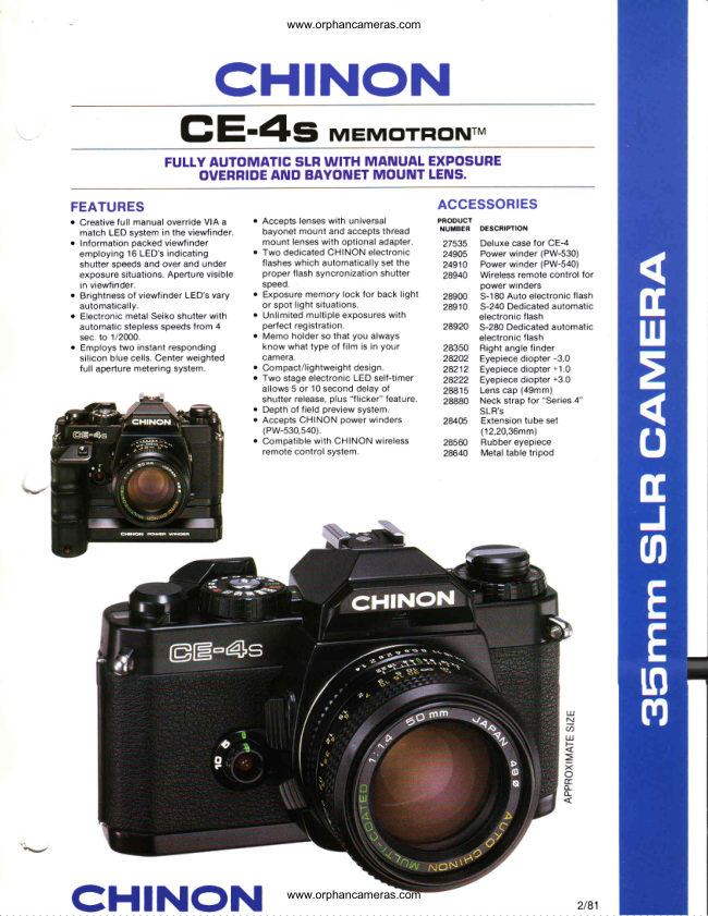 Chinon CE-4S MEMTRON manual cover