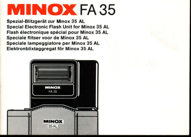 Minox FA 35 manual cover