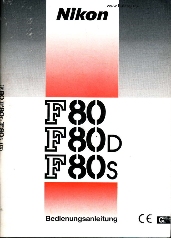 Nikon F80 / 80S manual cover