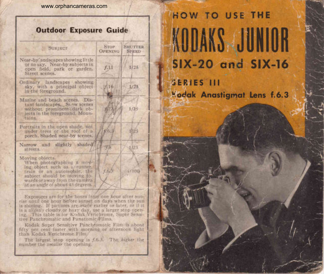 Kodak Six-20 & Six-16 III manual cover