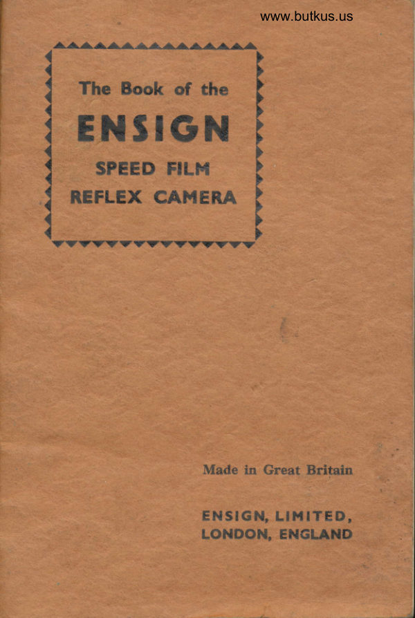 ENSIGN Speed Film Reflex Camera manual cover