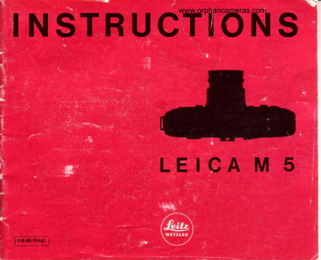 Leica M5 manual cover