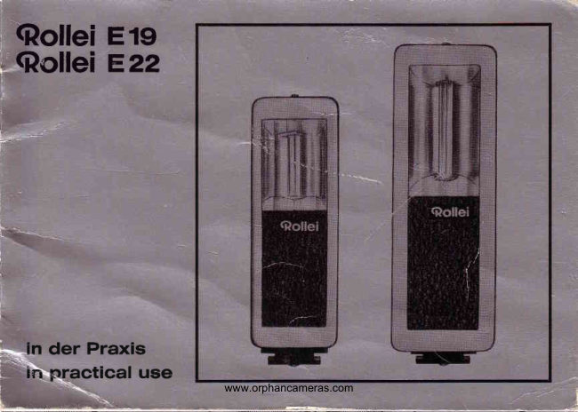 Rollei E19 / E22 flash unit manual cover