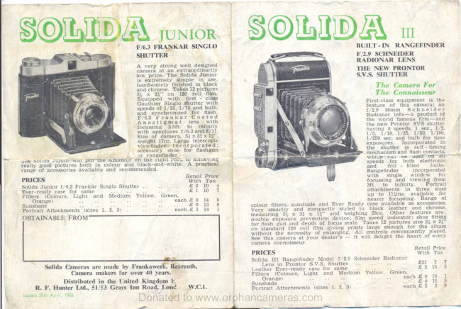 FW Solida model booklet Solida Junior, Soldia I, II, III manual cover