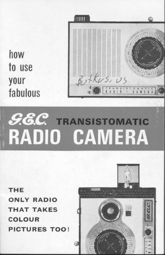 G.E.C Radio Camera manual cover